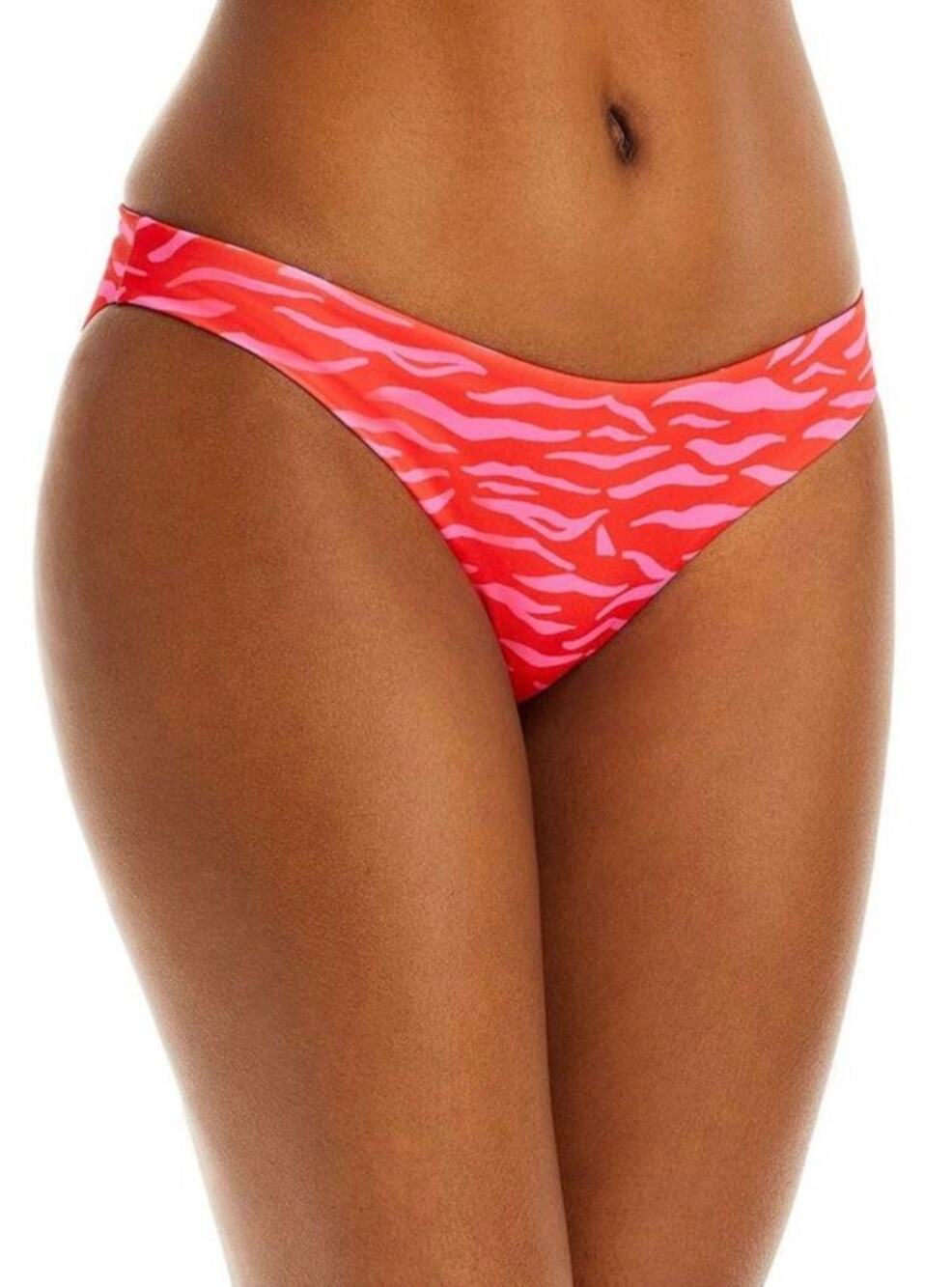 Peixoto Bikini Bottom SZ Large NEW Red Pink Zebra Feisty Tiger Animal Swim NWOT